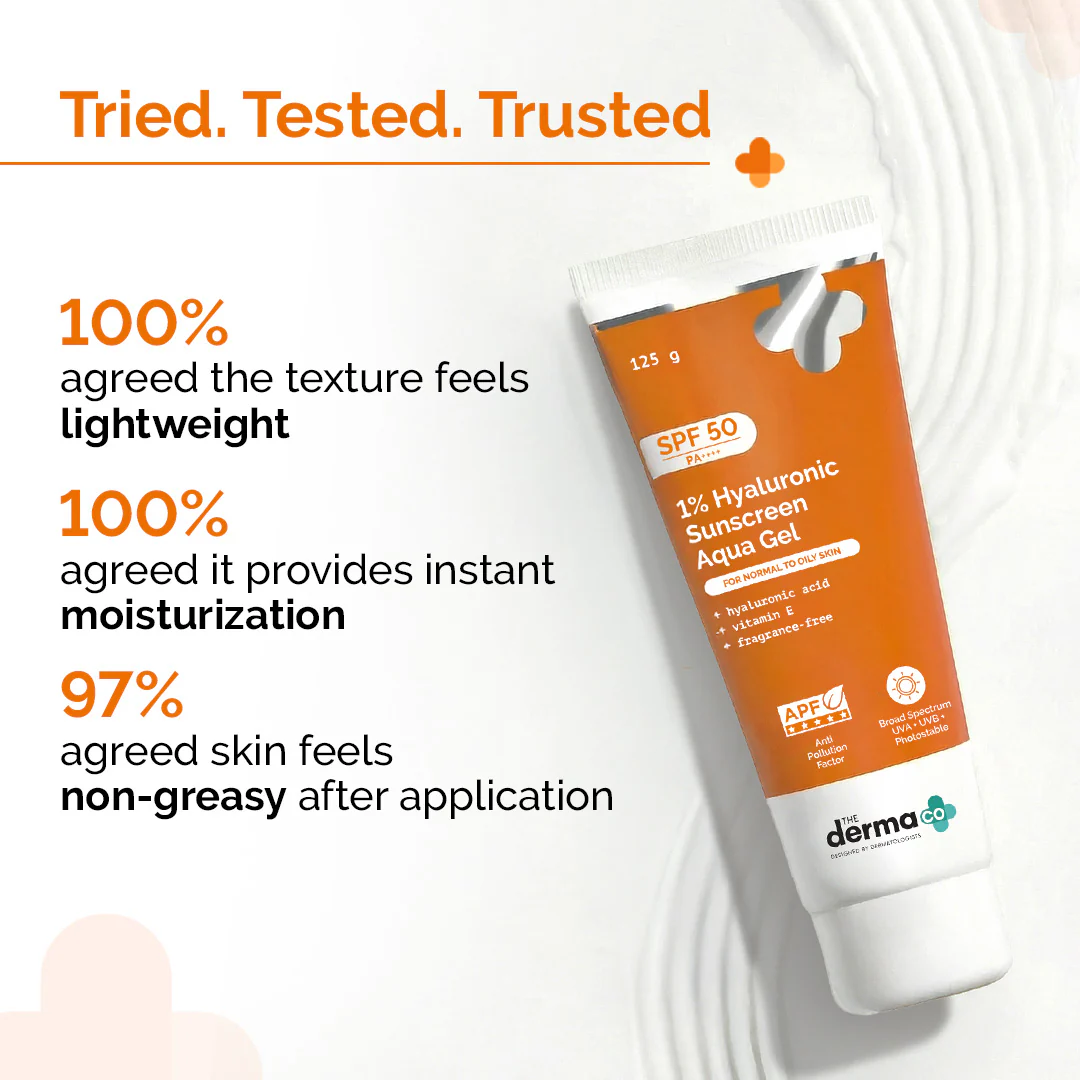 1% Hyaluronic Sunscreen Aqua Gel In Vivo Tested (ISO 24444:2019 Certified, CTRI/2025/02/080287) with SPF 50 & PA++++ - 125 g - Image 8