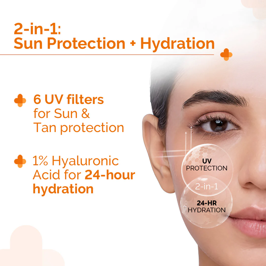 1% Hyaluronic Sunscreen Aqua Gel In-Vivo Tested (ISO 24444:2019 Certified, CTRI/2025/02/080287) with SPF 50 & PA++++ - 80g - Image 6
