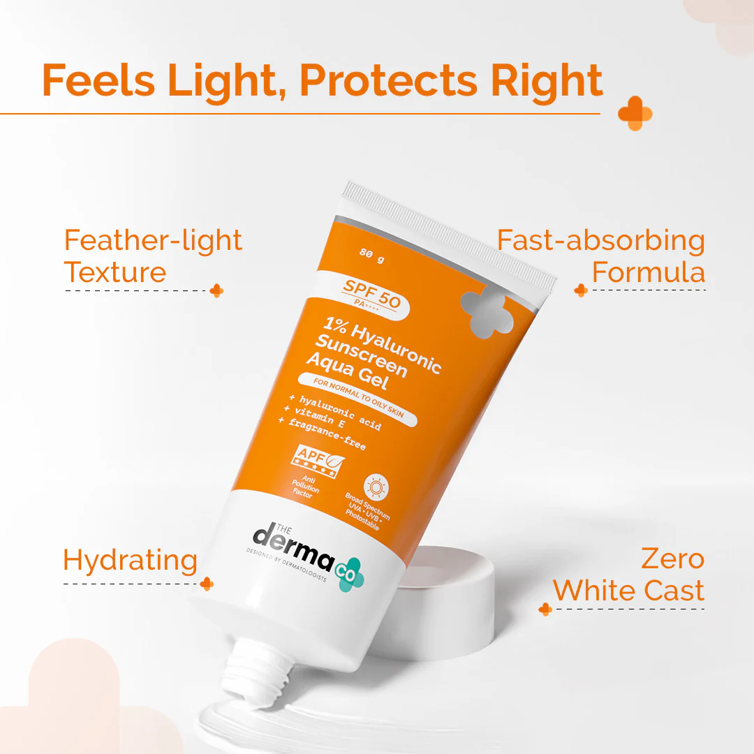 1% Hyaluronic Sunscreen Aqua Gel In-Vivo Tested (ISO 24444:2019 Certified, CTRI/2025/02/080287) with SPF 50 & PA++++ - 80g - Image 7