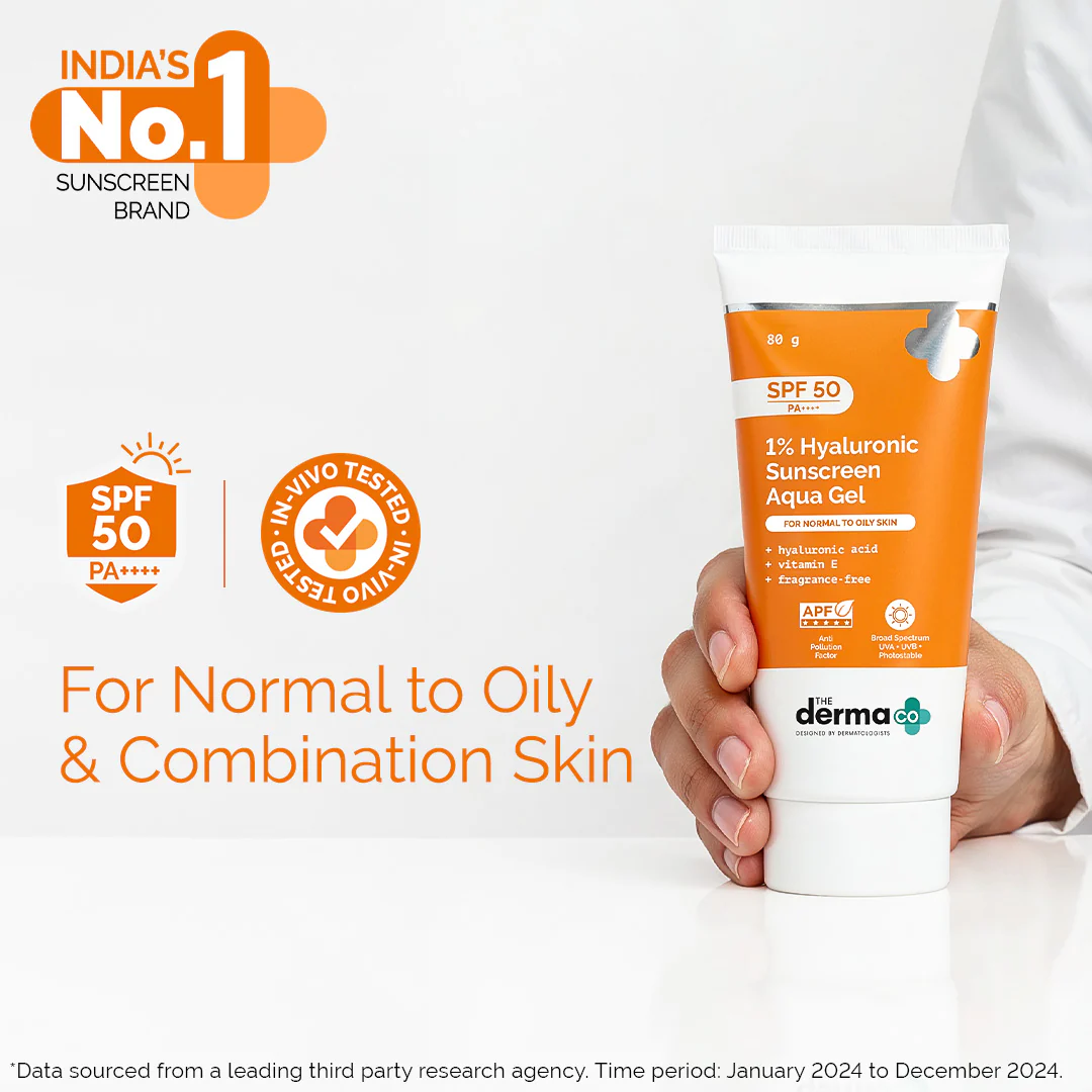 1% Hyaluronic Sunscreen Aqua Gel In-Vivo Tested (ISO 24444:2019 Certified, CTRI/2025/02/080287) with SPF 50 & PA++++ - 80g - Image 9
