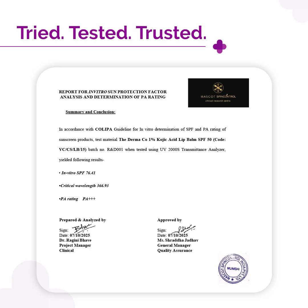 1% Kojic Acid Lip Balm with Alpha Arbutin & Hyaluronic Acid with SPF 50 - 4.5g - Image 4