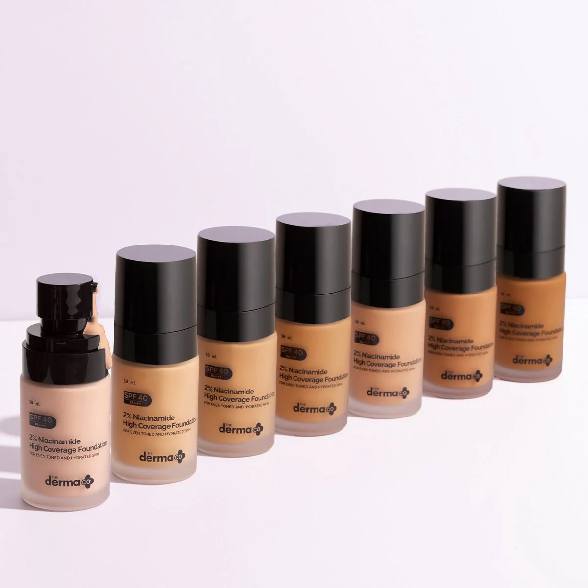 2% Niacinamide High Coverage Foundation With 1% Hyaluronic Acid Complex & SPF 40 PA+++ for 12 Hour Long Stay & 12 Hour Oil Control | 06 Beige - Image 2