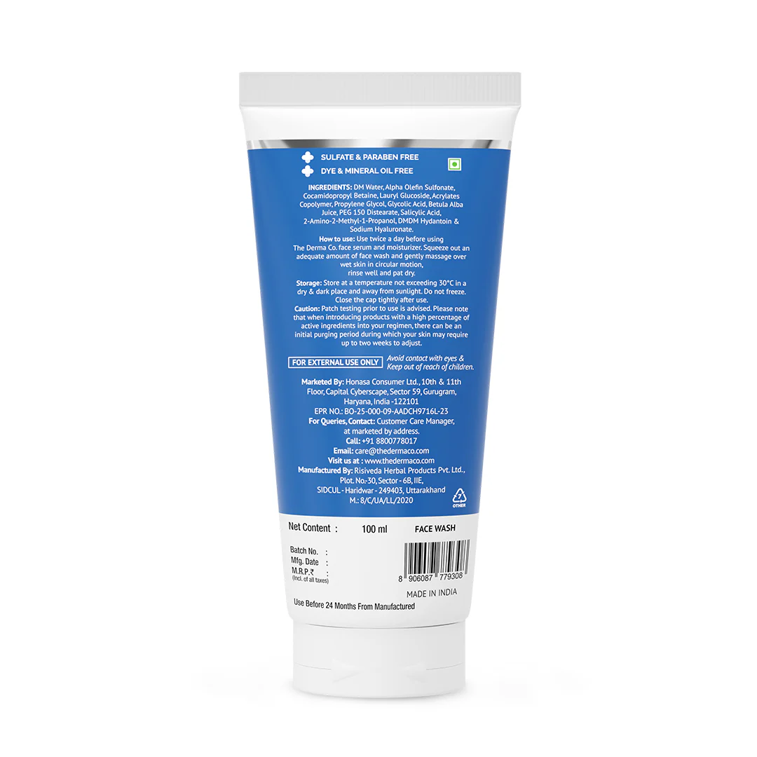 Oil-Free Daily Face Wash With Hyaluronic Acid, Glycolic Acid & Multivitamins for Clear & Hydrated Skin - 100ml - Image 9