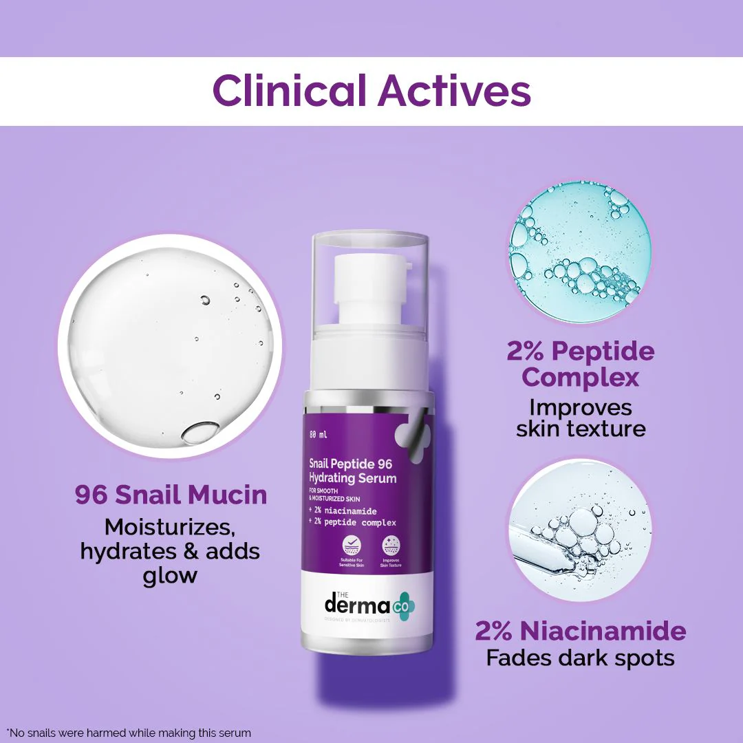 Snail Peptide 96 Hydrating Serum with Snail Mucin & Peptide Complex for Smooth & Moisturized Skin - 80 ml - Image 2